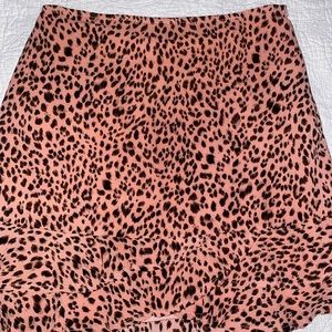 Pink and black cheetah print mini skirt